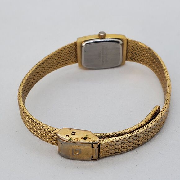 Gruen Women\'s Watch 15MM Gold Dial Gold Bracelet Band Up to 7\